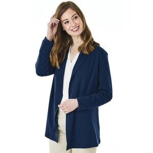 100% Supima Cotton Charles River Apparel Navy Open Cotton Cardigan Size M
